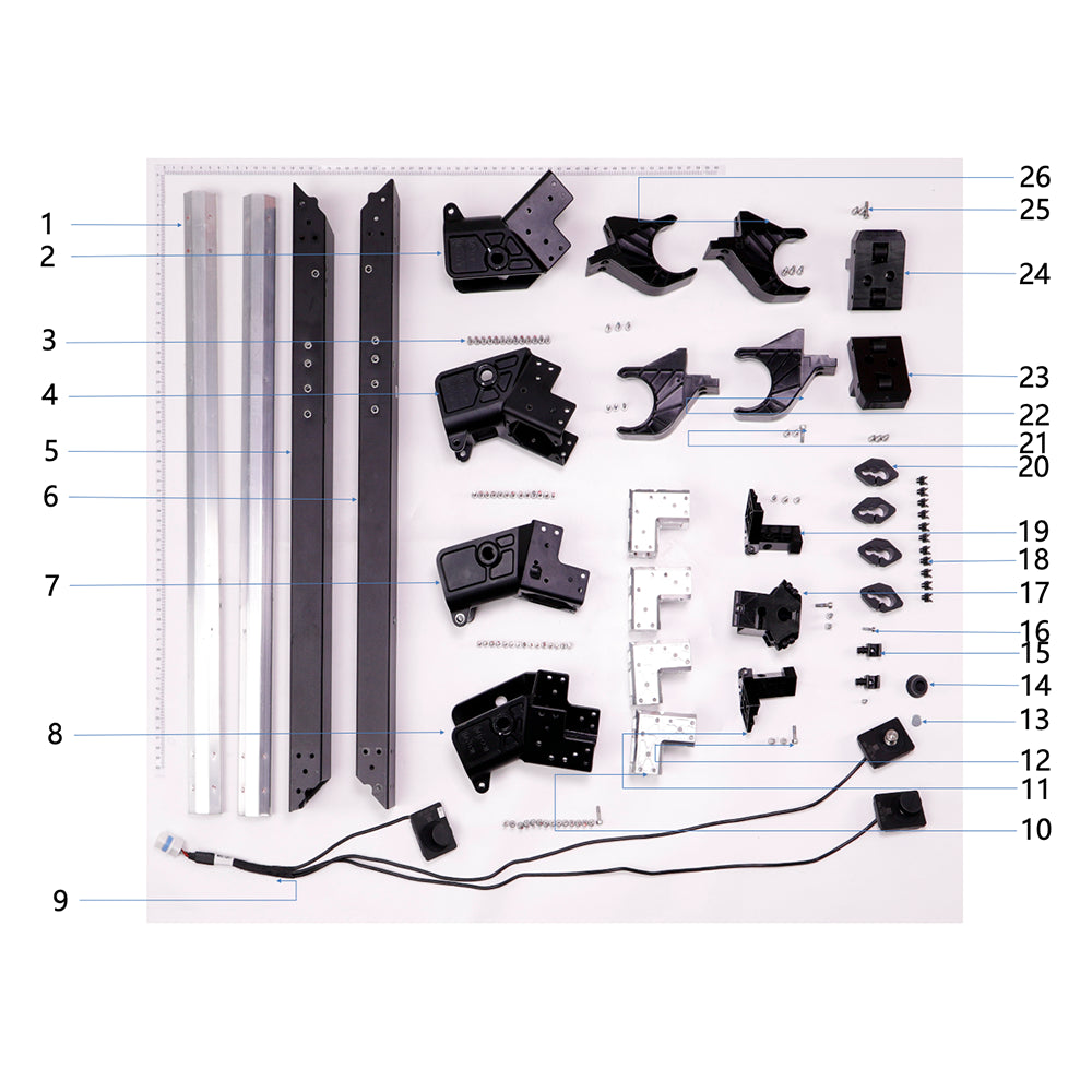 UNITED UAV DJI Agras T40 Middle Frame parts accessories numbered diagram white background