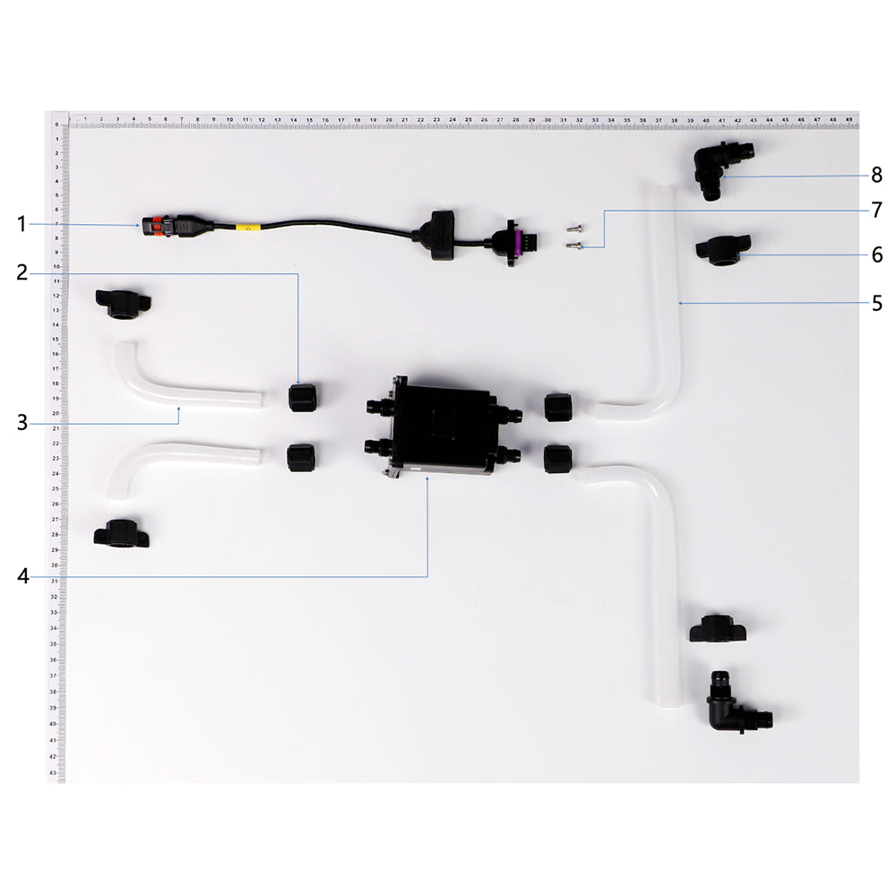 UNITED UAV DJI Agras T50 Flow Meter Module parts accessories numbered diagram white background