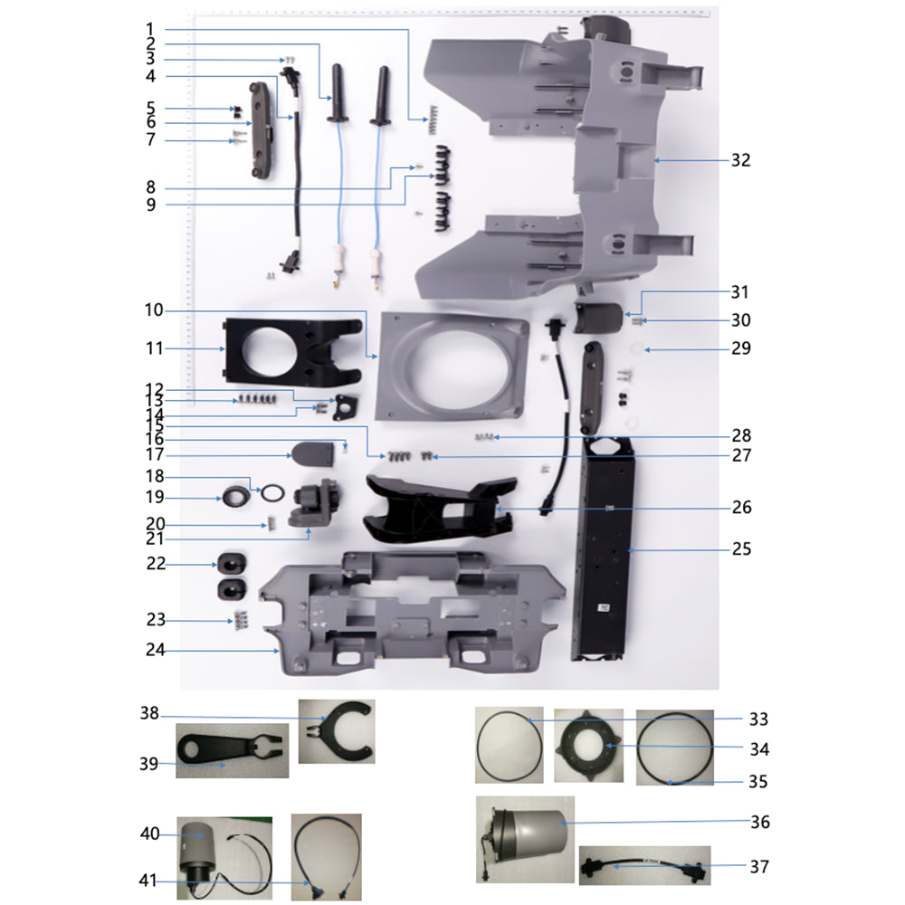 UNITED UAV DJI Agras T50 Front Frame parts accessories numbered diagram with material numbers