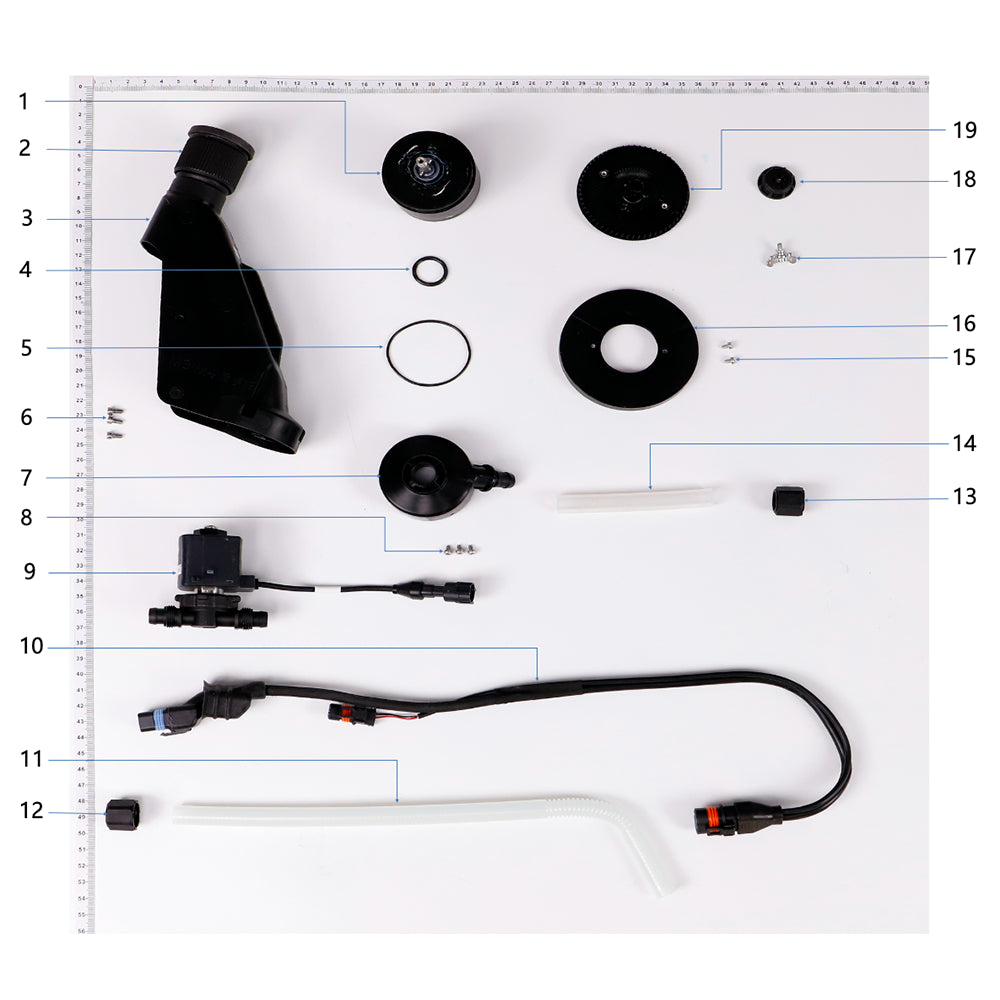 UNITED UAV DJI Agras T50 Spray Lance parts accessories numbered diagram white background