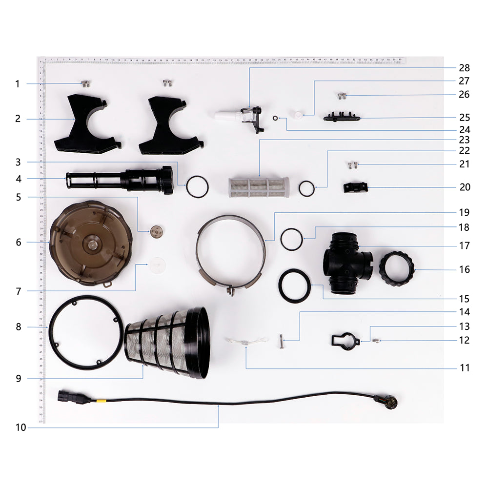 UNITED UAV DJI Agras T50 Spray Tank 2 parts accessories numbered diagram white background