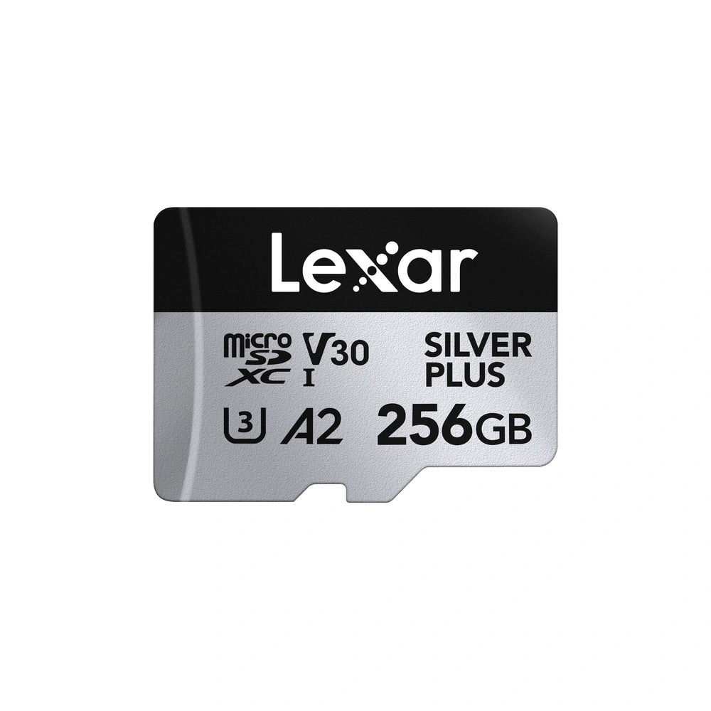 DJI Mavic 4 Pro accessory, Lexar Professional SILVER PLUS 256GB U3 A2 V30 microSDXC - 256GB memory card label | UNITED UAV