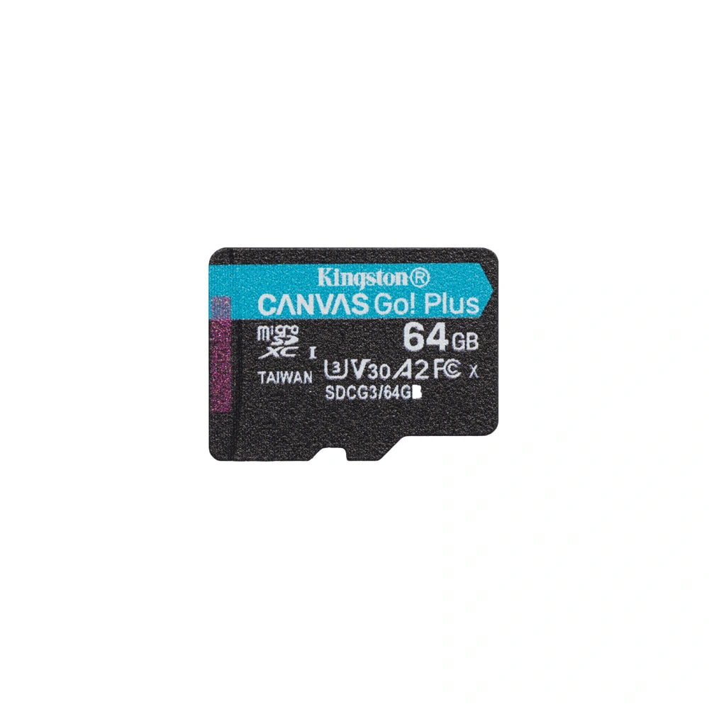 Kingston Canvas Go! Plus microSD Card 64GB - 64GB card label | UNITED UAV