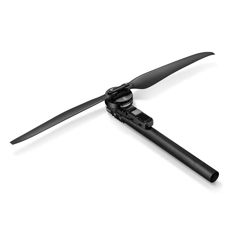 HOBBYWING XRotor X11 PLUS drone motor front view showing carbon-plastic propellers and design details